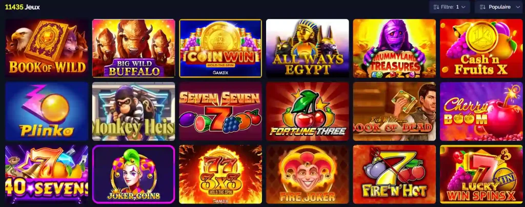 Goldbet Casino lobby avec machines à sous et jeu Plinko